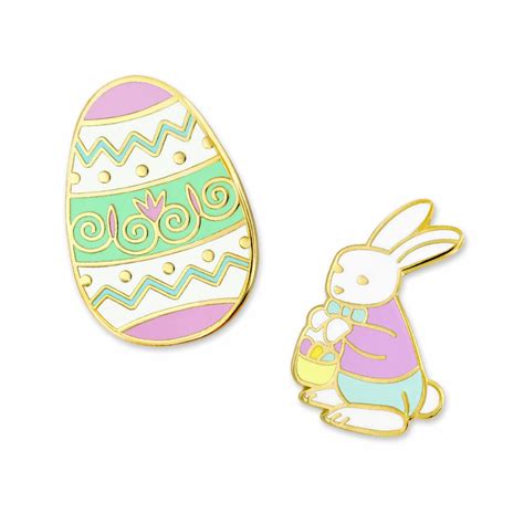 Easter 2 Pin Set Holiday Pins Easter Bunny Easter Bunny Eggs