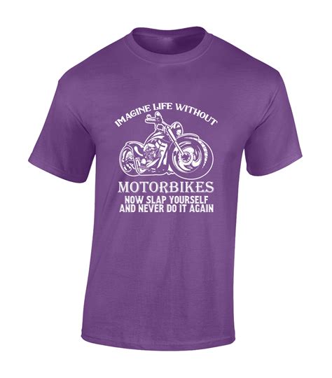 Imagine Life Without Motorbikes Mens T Shirt Funny Motorcycle Biker