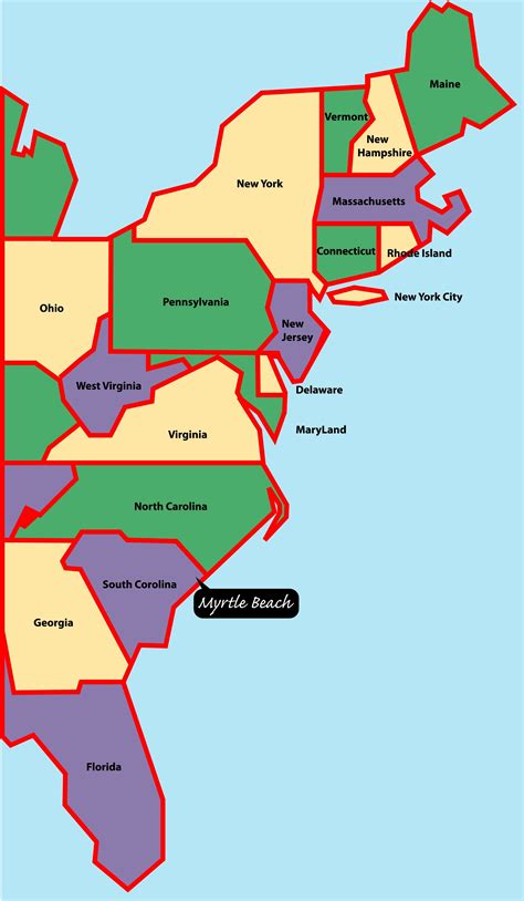 A Map Of The State Of New York With All Its Major Cities And Towns