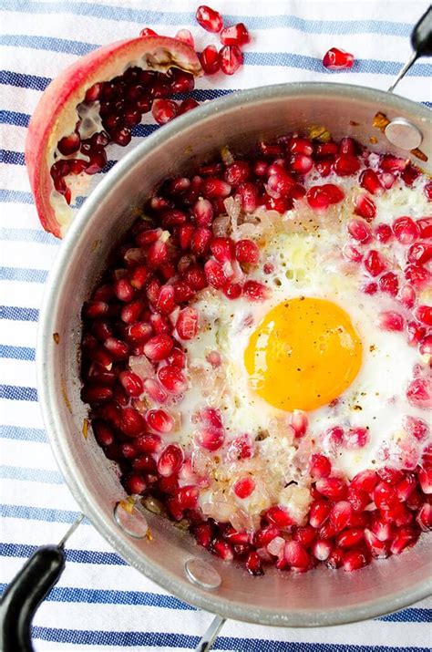 This chicken's got it all — sweetness, tang, and a bevy of nutrients. Pomegranate with Eggs from Azerbaijan - Give Recipe