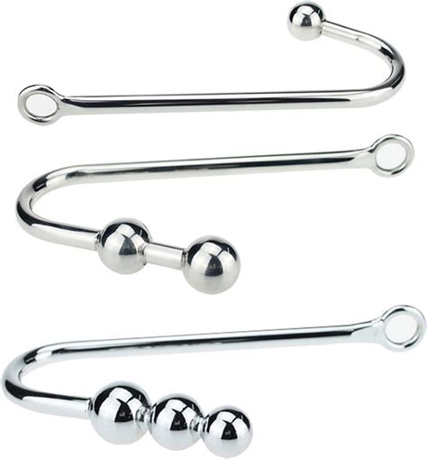 Size Sexy Slave Bondage Anal Hook Stainless Steel Anal Hook With Ball Hole Metal Butt Anal