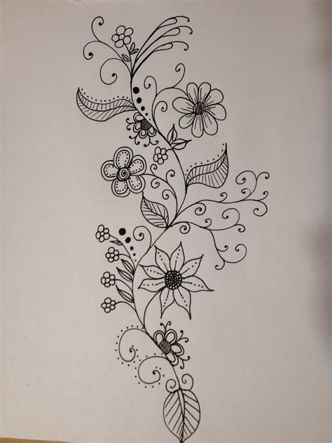 Pin By Gabi Sims On My Art Doodle Drawings Flower Drawing Flower