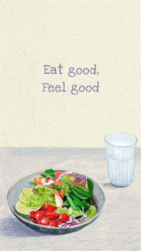 Healthy Lifestyle Vector Mobile Wallpaper With Quote Eat Good Feel