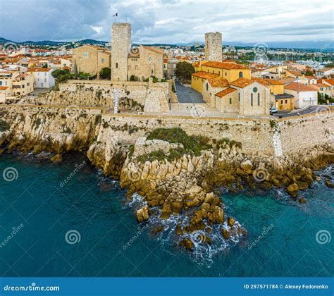 Aerial View Of Antibes A Resort Town Between Cannes And Nice On The