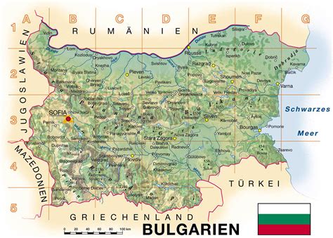 Detailed Topographical Map Of Bulgaria Bulgaria Detailed Topographical
