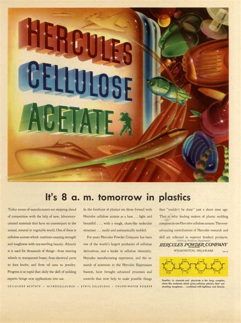 hercules cellulose acetate belp plastic moulding information poster funny ads wake up call