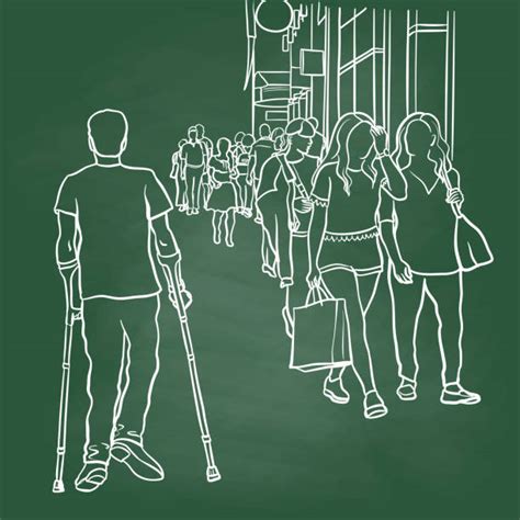 Man Crutches Drawing Illustrations Royalty Free Vector Graphics And Clip