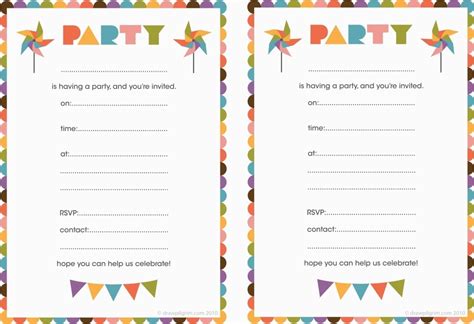 Printable Birthday Invitation Cards Blank Birthday Invitations For Boys