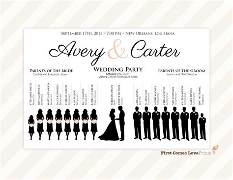 Avery Wedding Program Templates
