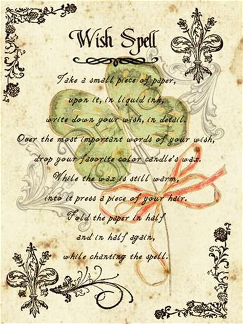 Wish Spell Printable Spell Page Witches Of The Craft