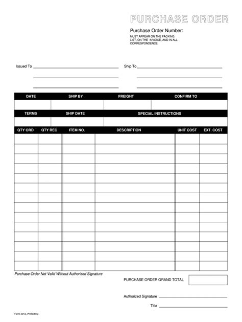 Purchase Order - Fill Out and Sign Printable PDF Template | signNow