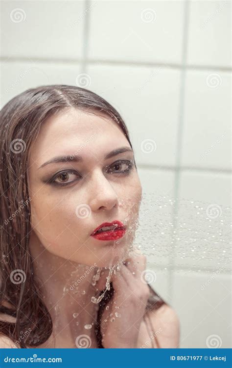 Wet Sad Woman Stock Image Image Of Bathroom Sensuality 80671977