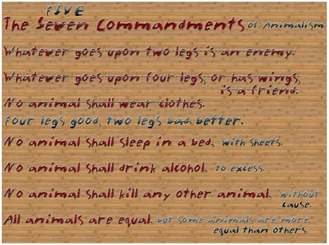 Simply, the seven commandments are a set of rules implemented upon the farm that all members of the farm have to follow. Te Ao O Tamaki: Animal Farm Commandments