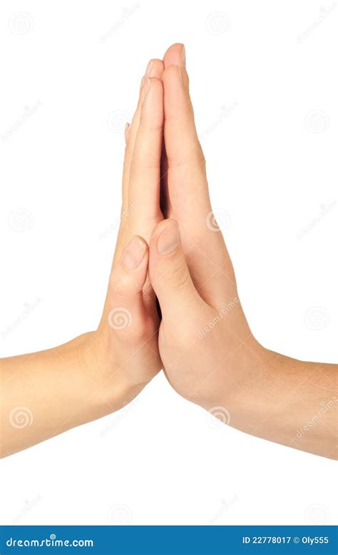 Two Hands Giving Each Other A High Five Stock Image Image