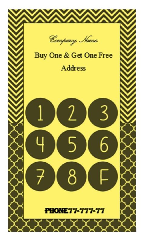 10 editable punch card templates [word] excelshe