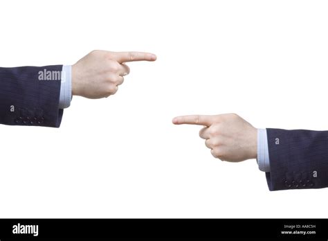 Two People Pointing Each Other Stock Photo Alamy