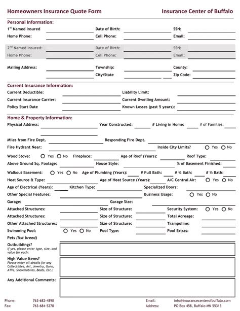 Insurance Quote Form ≡ Fill Out Printable Pdf Forms Online