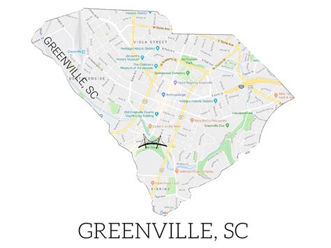 Greenville South Carolina Map Wood Travel Map Ts Etsy