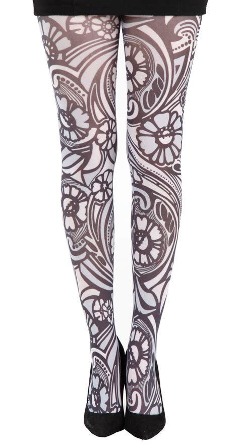 Malka Chic Varrick Floral Patterned Tights For Women Opaque