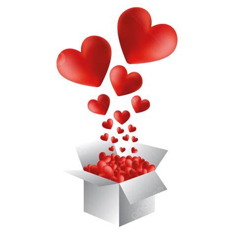 Vetor De Caixa De Coração 3d Vermelho E Png Png Namorados Coração