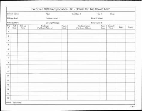 Taxi Trip Sheet Format Pdf Fill Online Printable Fillable Blank My