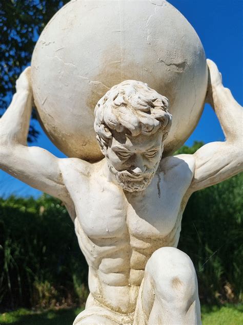 Phenomenal Big Statue Of Atlas Garden Sculpture