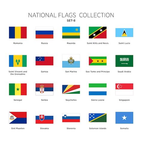 Premium Vector National Flags Collection Set