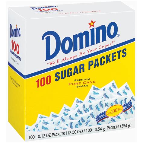 Domino Pure Cane Sugar Packets 012 Oz 100 Count