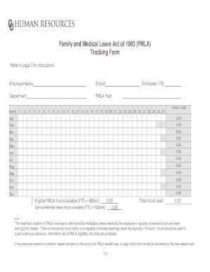 Fmla Tracker Fill And Sign Printable Template Online