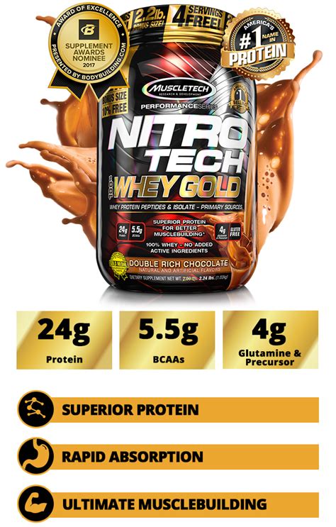 Muscletech nitro tech 100 whey gold strawberry 5 53 lbs 2 51 kg banned substance. Nitro-Tech 100% Whey Gold | MuscleTech