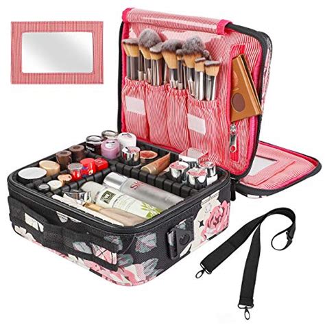 Kootek Travel Makeup Bag 2 Layer Portable Train Cosmetic Case Organizer