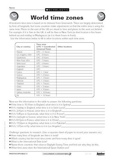 Where you are and you go 3 time zones east, you add 3 to 8 and get 11 a.m. time worksheet: NEW 808 TIME ZONES WORKSHEET KS2