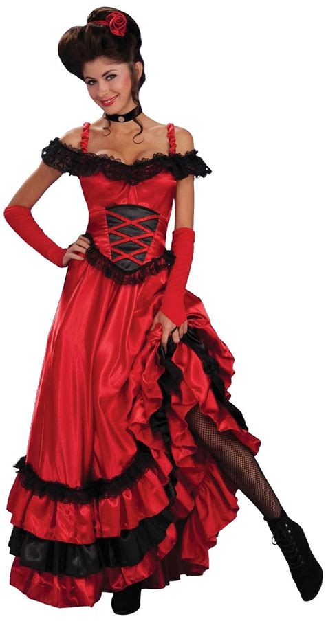 Victorian Costumes Dresses Saloon Girls Southern Belle Witch Saloon Girl Dress Fancy