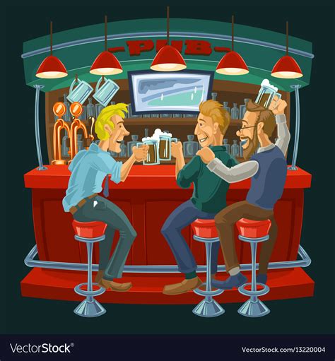 Cartoon Of Friends Drinking Beer Royalty Free Vector Image