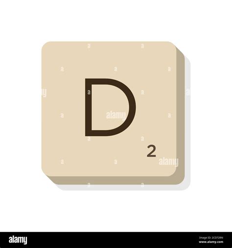 Letter D In Scrabble Alphabet Isolate Vector Illustration To Compose