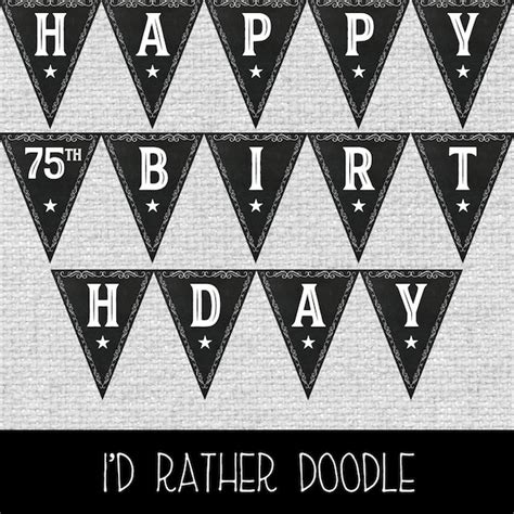 75th Birthday Banner Etsy Uk