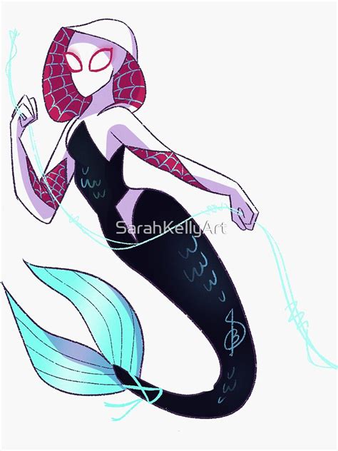 Spider Gwen Mermaid Sticker For Sale By Sarahkellyart Redbubble