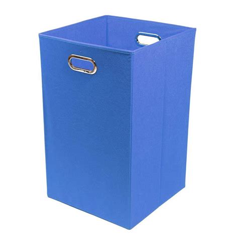 Modern Littles Bold Solid Blue Folding Laundry Basket Bldlaun201 The