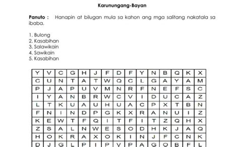 Mga Pagsasanay Sa Filipino 8 Worksheet Theme Loader