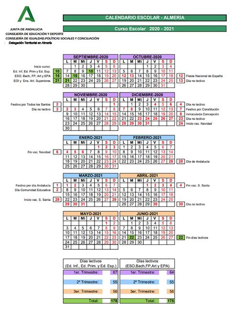 Calendario Escolar Curso 20202021 Images