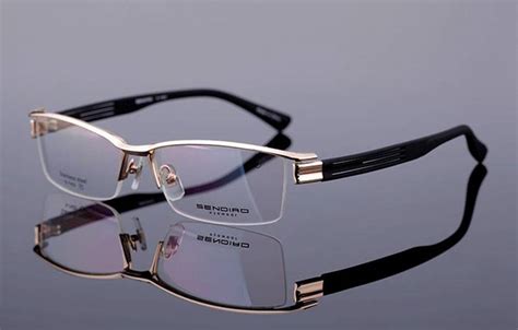 new designer mens half rimless eyeglasses frames broad face prescription rx ebay