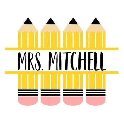 Pencil Name Frame Svg Teacher Svg School Digital Download Etsy