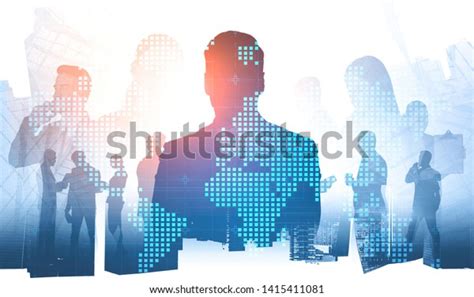Silhouette Business Leader Members His Team Stock Photo Edit Now