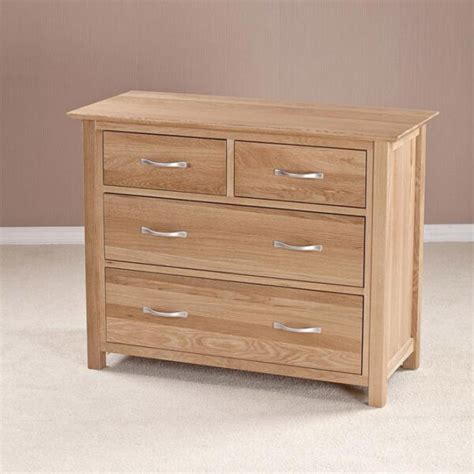 Devon Oak 2 Over 2 Drawer Chest Fully Assembled Oak World