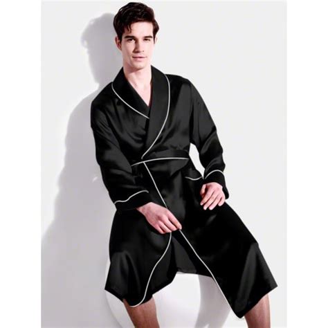 Men S Silk Robes Momme Silk White Black