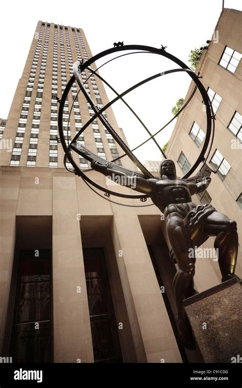 Atlas Is A Bronze Statue In Front Of Rockefeller Center In Midtown