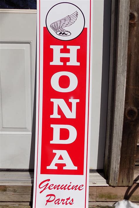 Early Honda Motorcycles Dealergenuine Parts Sign Wearly Feathered