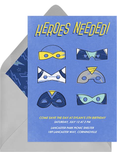 Heroes Needed Invitations | Greenvelope.com | Create invitations, Invitations, Text layout