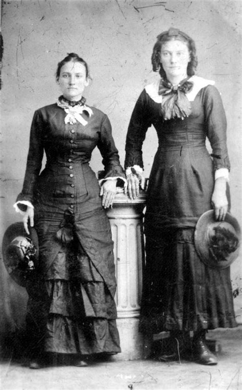 American pioneer women, who moved west between roughly 1815 and 1880, dressed in practical clothing. Women in the West