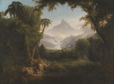 The Garden Of Eden Painting By Thomas Cole Fine Art Repro Free Etsy